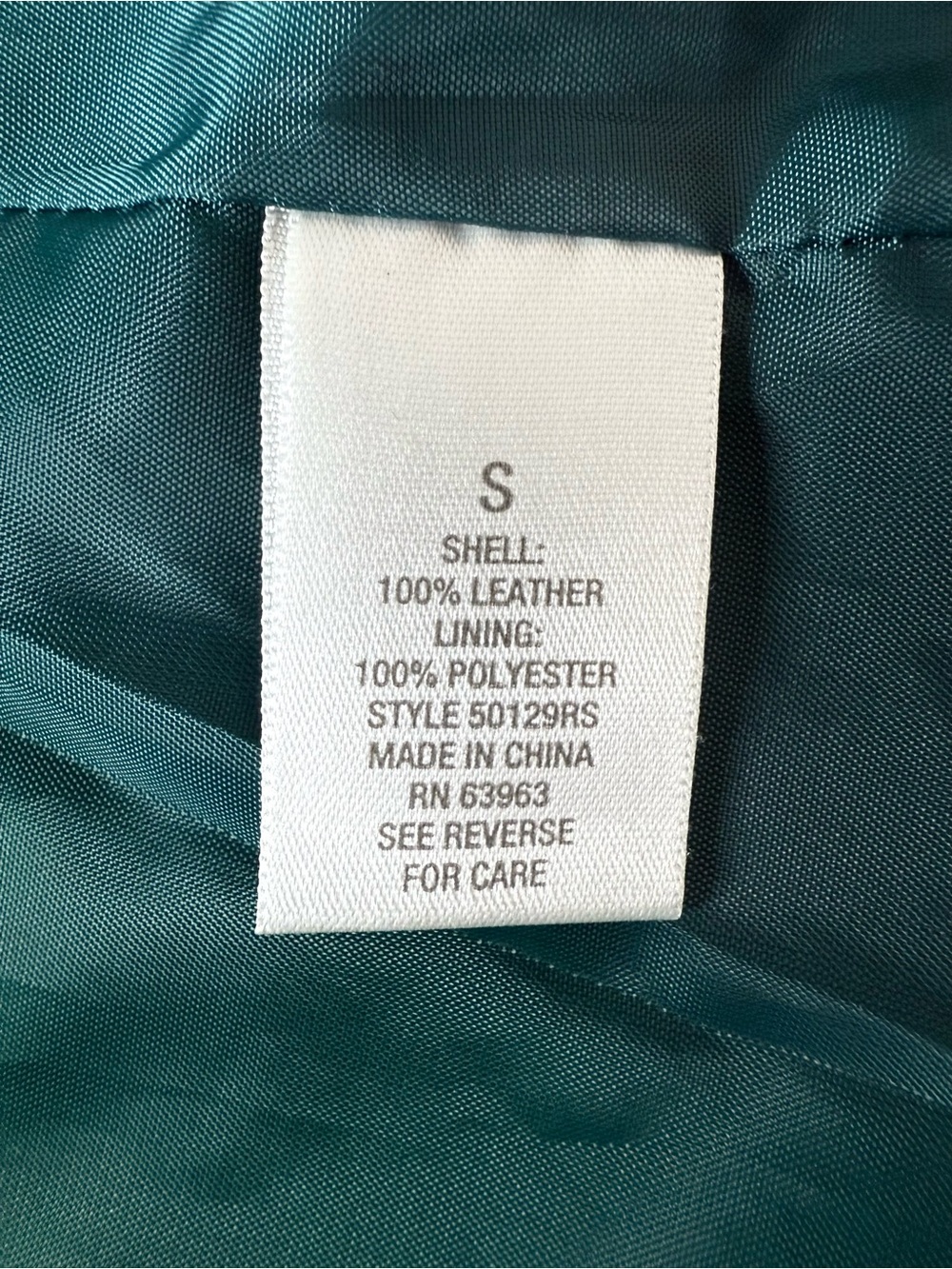 Dressbarn Vintage Teal 100% Leather Military-Style Jacket Size Small - Picture 7 of 7